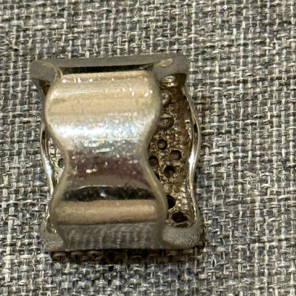 Sterling silver and cubic zirconia wide band ring - Picture 5 of 5